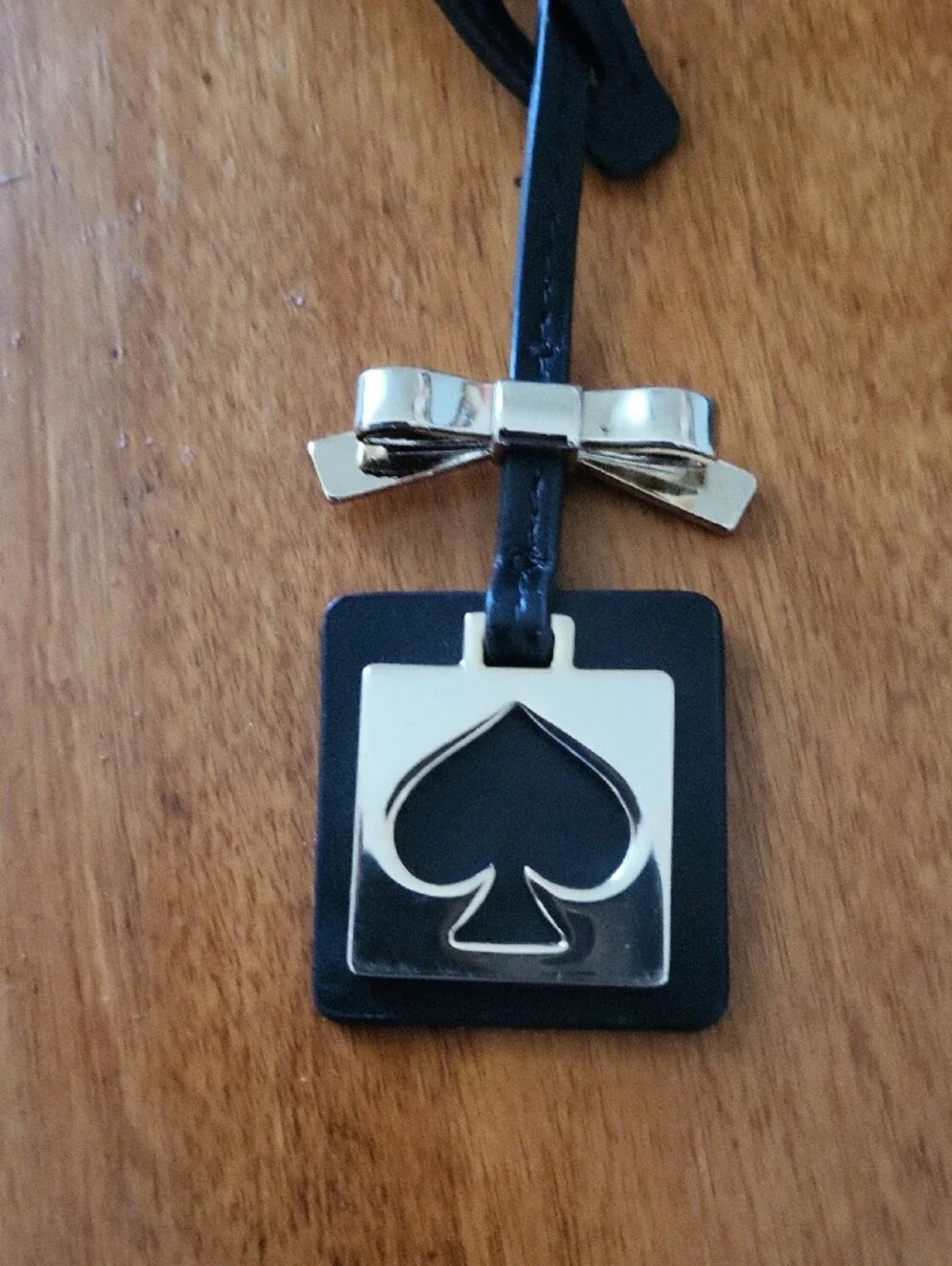 Black Spade Pendant Leather Lanyard - Designer Style